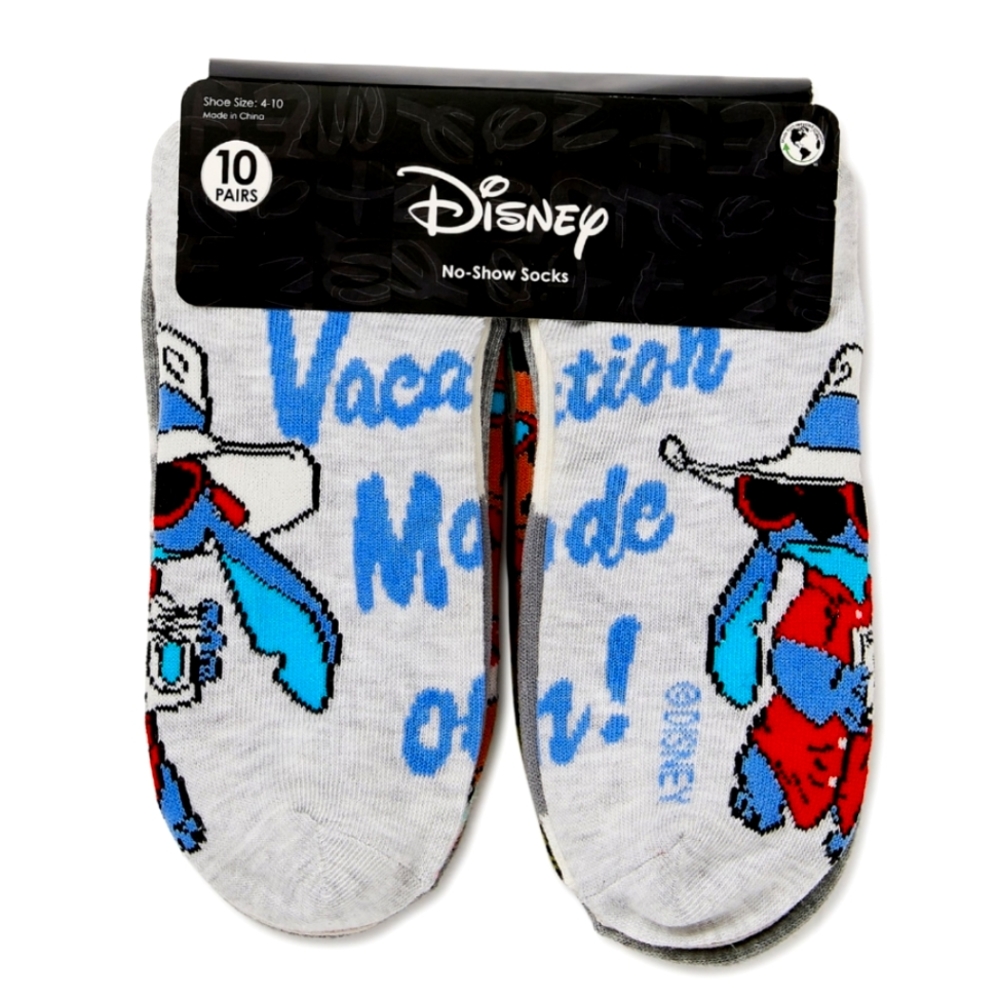 Lilo & Stitch Women's No Show Socks, 10-Pack Sz.4-10